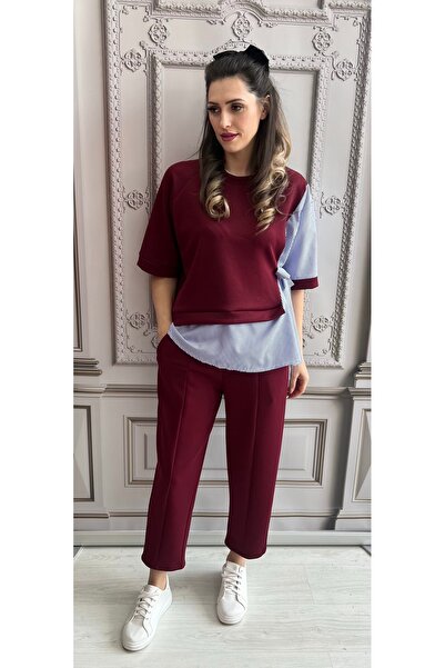 OnlyForYou Women's elastic viscose tracksuit with shirt-like details