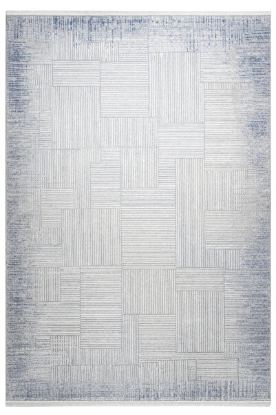 FLORA HALI Craft Carpet Blue Modern Parquet Patterned Decorative Living Room ...