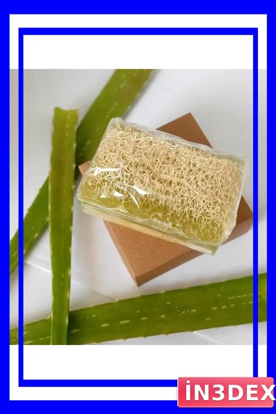 İN3DEX Natural Pumpkin Fiber Skin Cleansing Soap with Aloe Vera Content