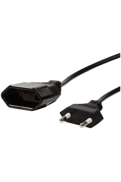 LogiLink Адаптер Euro CEE 7/16 към контакт, 2 м, черен