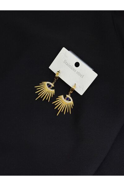 Melisa Takı & Aksesuar 316L Steel Gold Color Eye Earrings