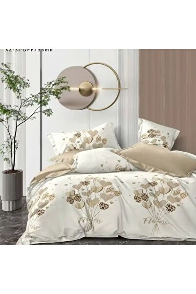 Pucioasa 6-piece finet double Duvet Cover Set , Beige Hearts