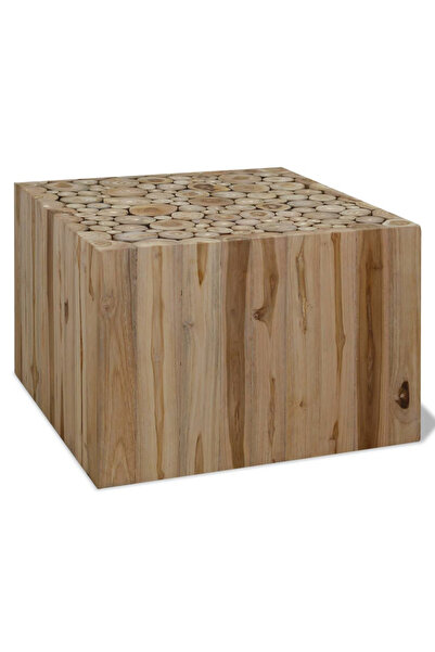 Concept Τραπεζάκι σαλονιού, ξύλο τικ, 50 x 50 x 35 εκ.