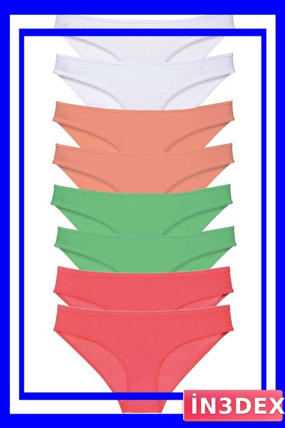 İN3DEX Lycra Women's Slip Panties Set of 8 Economical Series