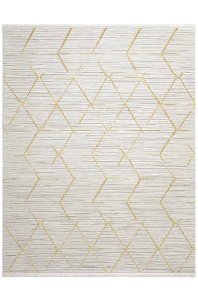 FLORA HALI Craft Carpet Linear Design in Yellow and Gray Tones 9mm Thickness ...
