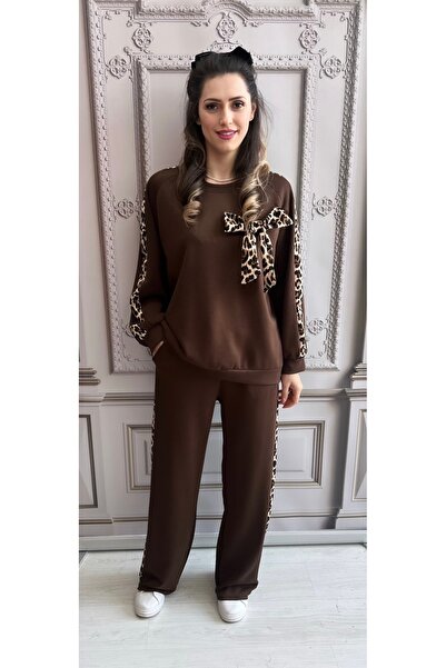 OnlyForYou Women's tracksuit made of elastic viscose, with applied bow and an...