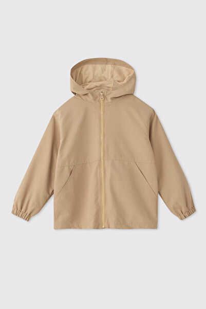 Panço Erkek Çocuk Kapüşonlu Bej Yağmurluk