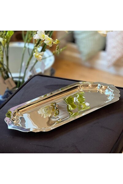 Dekordan House Platin Oymalı Servis Tepsisi