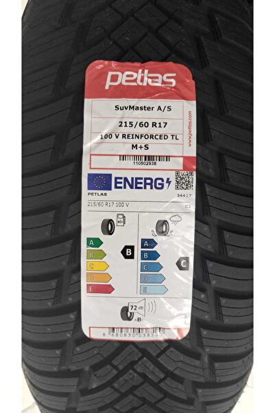 Petlas 215/60 R17 TL 100V REINF. SUVMASTER A/S 4X4 SUV LASTİĞİ 2026 ÜRETİM