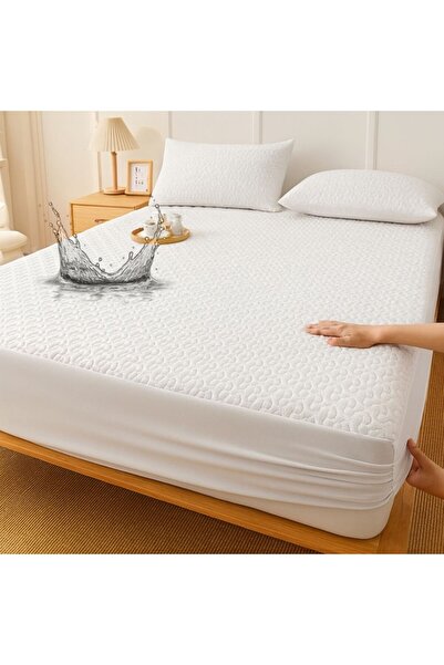 Pucioasa Waterproof quilted protection set with Stretchy, 120x200cm and 2 pil...