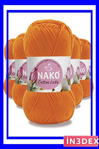 İN3DEX Orange Colored 5-Piece Cotton Knitting Yarn Set