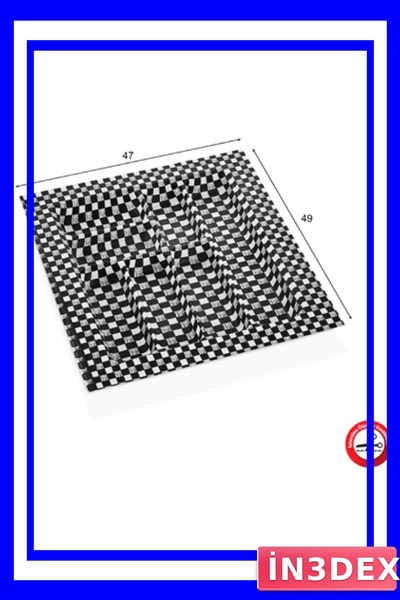 İN3DEX Checkered Patterned Kitchen Spoon Holder Module 47X49 cm