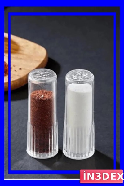 İN3DEX طقم موزعات ملح وفلفل شفافة بتصميم كريستالي