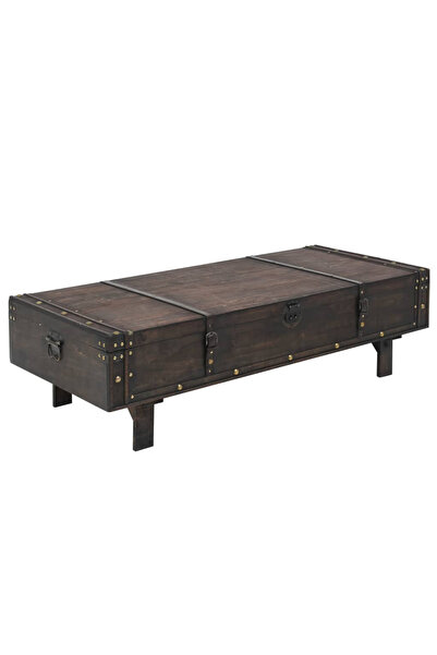Concept Masă de cafea din lemn masiv, stil vintage, 120 x 55 x 35 cm
