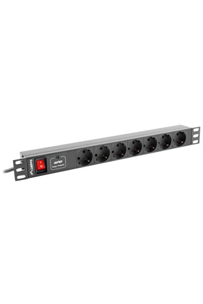 Lanberg Πολύπριζο για PDU RACK (1U, 10A, 7X SHUKO, 2M)