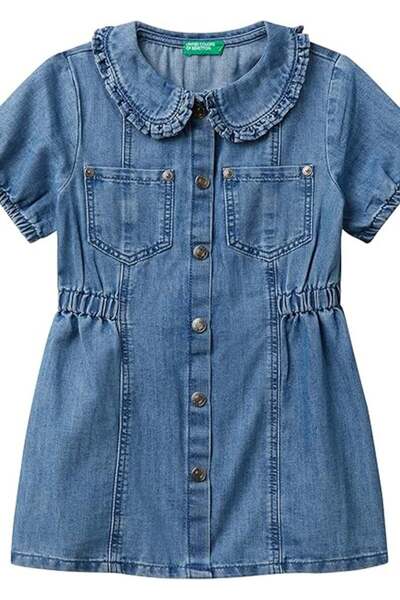 Benetton Kot Elbise 1-6 Yaş Mavi