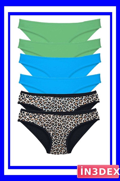 İN3DEX Lycra Slip Panties Set of 6 Leopard Patterned