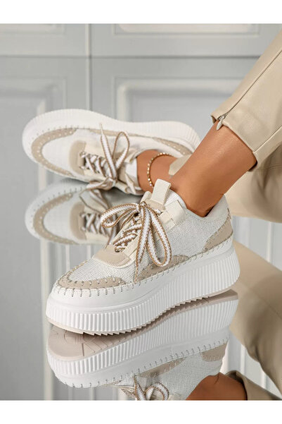 Zaira Adidasi dama bej din material textil Roxi #18131 - 40
