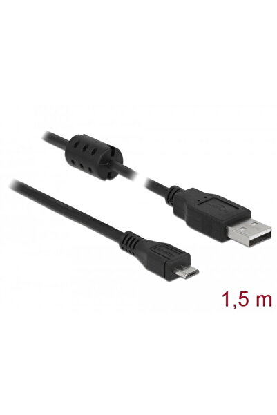 DELOCK USB 2.0 Тип-A мъжки > USB 2.0 Micro-B мъжки 1.5 м черен