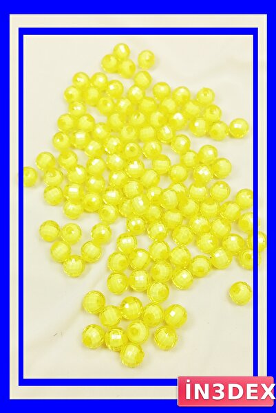 İN3DEX 10 mm Yellow Beads 50 Gr for Jewelry Making
