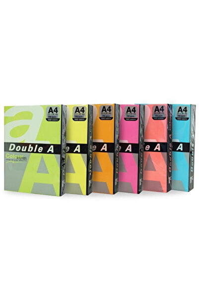 DOUBLE A Colored Paper for Copier A4, 75gsm, 500 sheets/top, - 5 assorted neo...