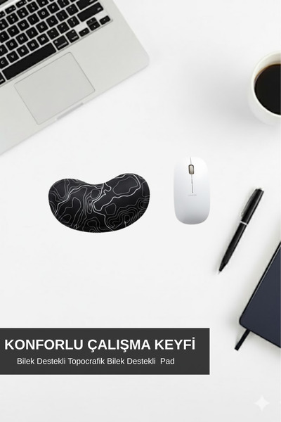 Walter White Ergonomik Typography Bilek Destek Pedi – Kaymaz Tabanlı Konforlu Bilek Pedi (Siyah)