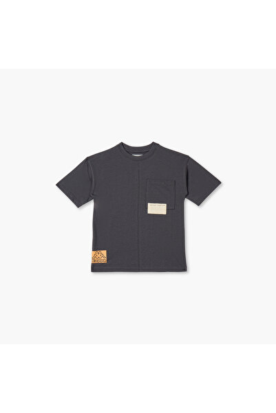 Kappa Logo Print T-shirt with Short Sleeves and Pocket
