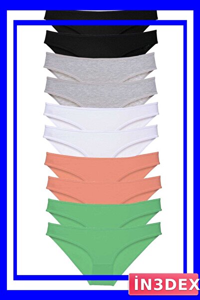 İN3DEX Lycra Women's Slip Panties Set of 10 Multiple Color Options