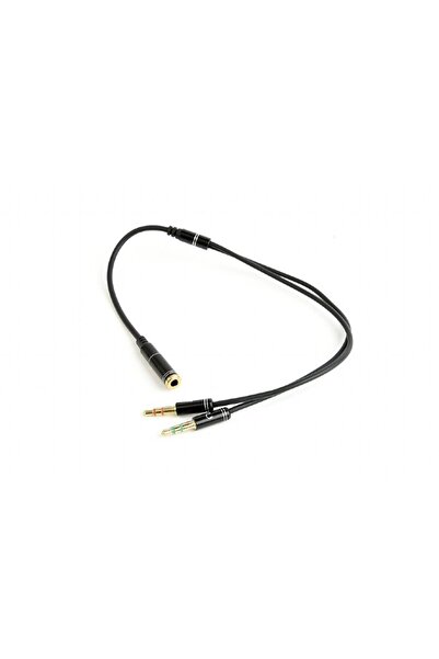 Gembird Adaptor mufă 3,5 mm cu 4 pini la mufă stereo 2x3,5 mm, negru