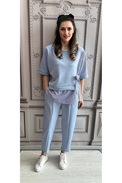 OnlyForYou Women's elastic viscose tracksuit with shirt-like details