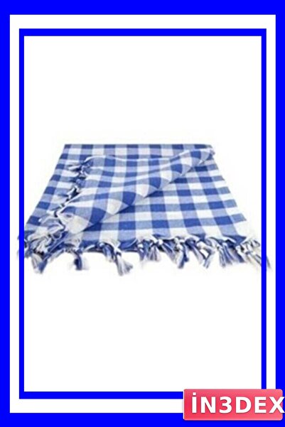 İN3DEX مفرش طاولة مربع منقوش بحواف مزخرفة مقاس 165x170 سم لون أزرق