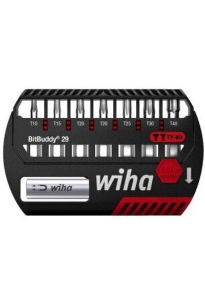 wiha Комплект битове BitBuddy TY-Bits 29 мм, 8 части, черно/червено, TORX