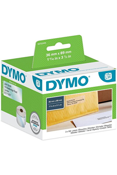 Dymo Thermal Label Transparent 36x89mm 2Rl 260St/Rolle