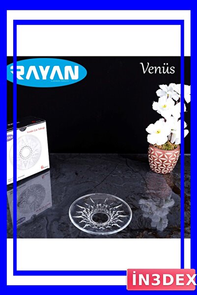 İN3DEX طقم أطباق شاي 6 قطع مصنوع من مادة البورسلين