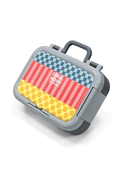 Coral High Παιδικό πολύχρωμο κουτί φαγητού από ανοξείδωτο ατσάλι με σχέδιο πο...