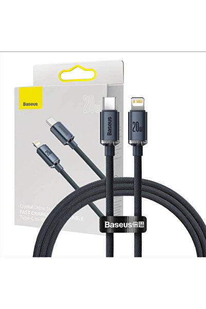 Baseus Crystal USB-C to Lightning Data Cable, 20W, PD, 1.2m Black