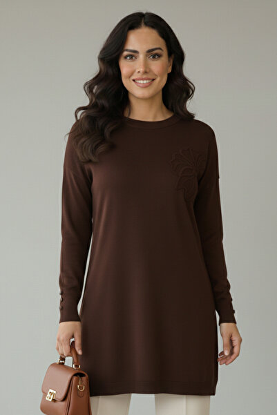 benguen Floral Patterned Tunic N3303 Brown