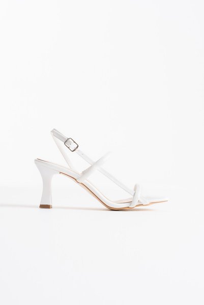 Generic Brand Women's White Heeled Sandals Bp12My06B