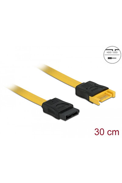 DELOCK Cablu prelungitor SATA 6 Gb/s 30 cm, galben