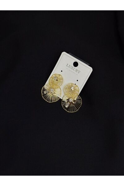 Melisa Takı & Aksesuar Luxury Gold Color Zircon Stone Earrings