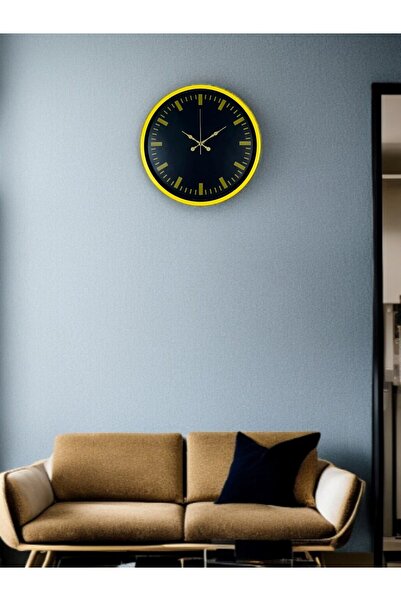 Leyaton 36 cm Yellow Decorative Wall Clock Lwlhm-Ytrs345