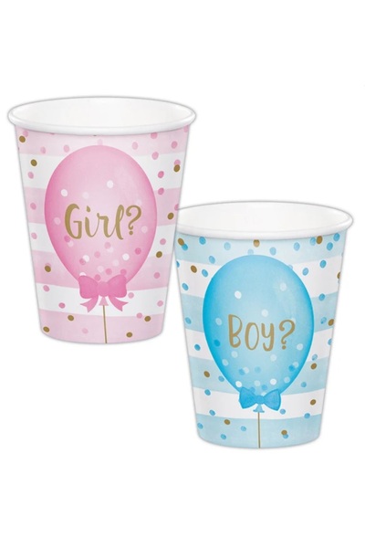 Creative Converting Gender Reveal Balloons Hot/Cold Cups 9Oz 8Ct