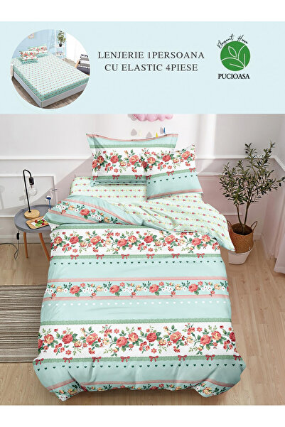 FIONNA.RO Finet Duvet Cover Set With Stretchy 1 Person - Flowers And Bows
