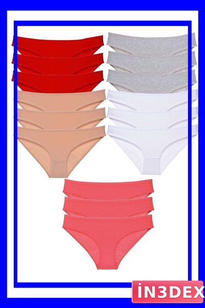 İN3DEX Lycra Women's Slip Panties 15-Piece Economical Pack