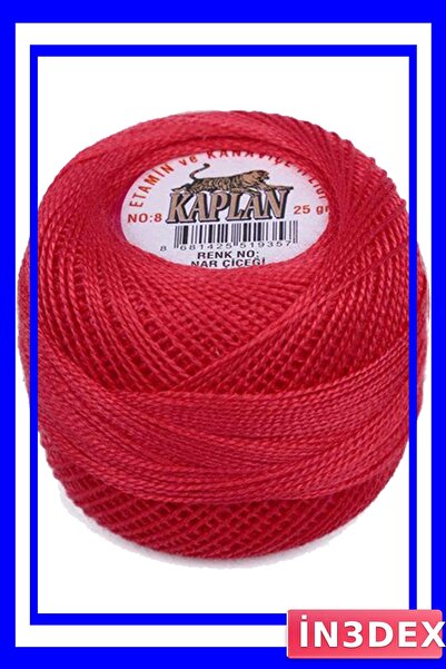 İN3DEX Number 8 Embroidery Thread for Etamin and Kanaviçe, Pomegranate Flower...