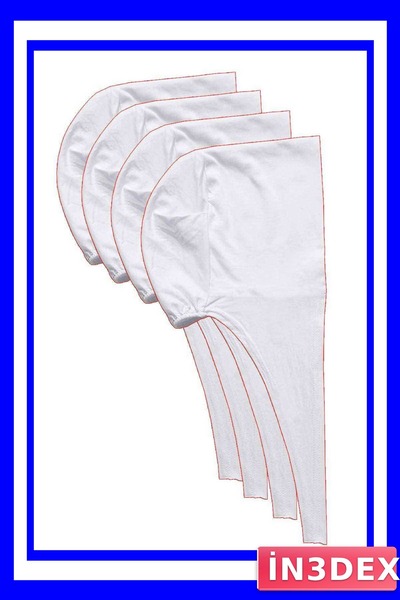 İN3DEX Lace-Up Lycra Hijab Bonnet Set of 4 White