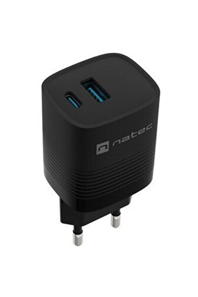 Natec ÎNCĂRCĂTOR RIBERA GAN 1X USB-A + 1X USB-C 30W NEGRU