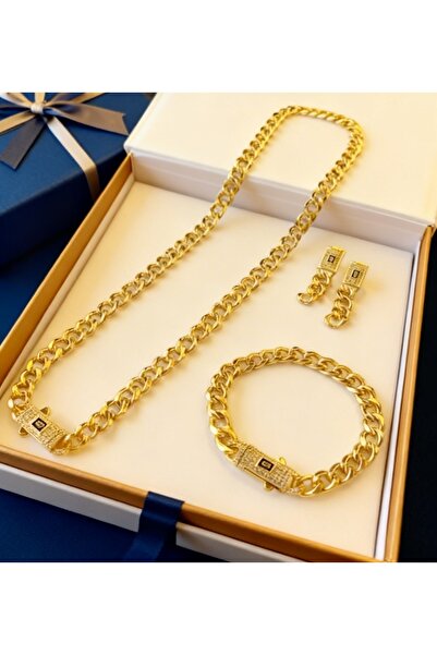 Şöhret takı&aksesuar Gurmet özel seri 18k altın kaplama kolye bileklik küpe y...