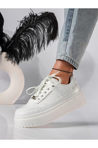 Zaira Γυναικεία λευκά Αθλητικό παπούτσι από οικολογικό Δερμάτινο Jamila #2002...