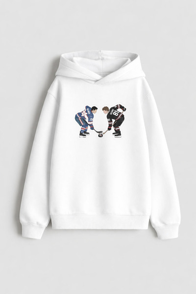AYDESİGN Heated Rivalry İlya Rozanov 81 Design Printed Hooded White Sweatshirt